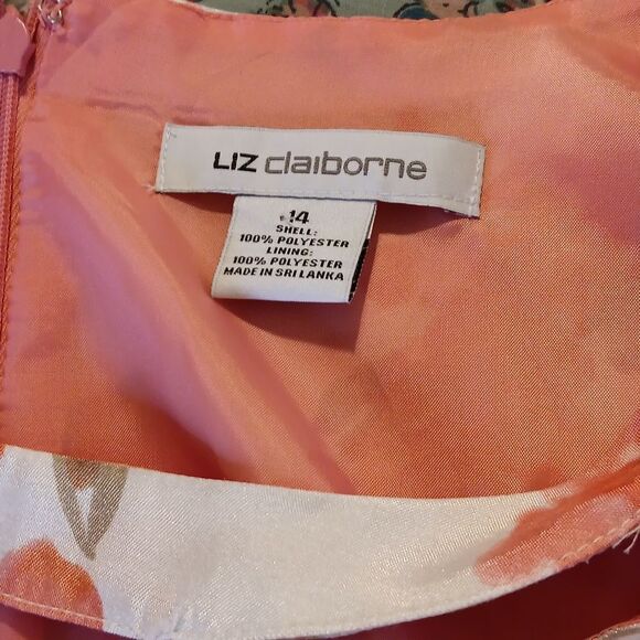 Liz Claiborne Peach and Cream Floral Dress - Picture 8 of 10